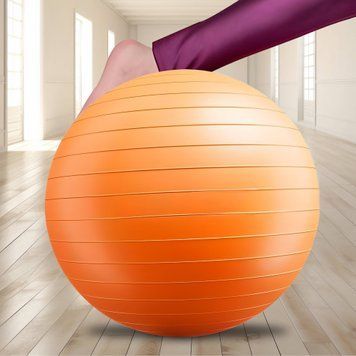Надувний м'яч для фітнесу (фітбол) Yoga Bal 65 см Помаранчевий (HA-330) 02k07p022v15  фото