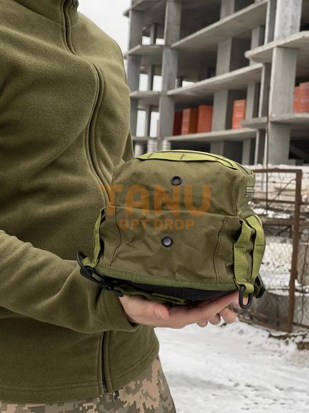 Чоловічий набір 3в1 багатофункціональна містка сумка-слінг через плече + захисні антивідблискові окуляри + ремінь Хакі 08k01p036v2 фото