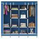 Складной мобильный универсальный каркасный шкаф для одежды Storage Wardrobe 28170 на 4 секции Синий (N-1) 01k04p166v1 фото 3
