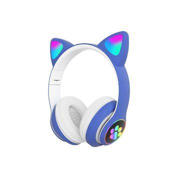 Беспроводные наушники с кошачьими ушками Cat VIV-23M Синие 11k01p004v3 фото