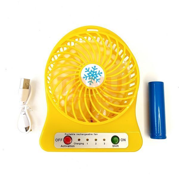 Настольный маленький вентилятор Portable Fan, Желтый 01k07p015v7 фото