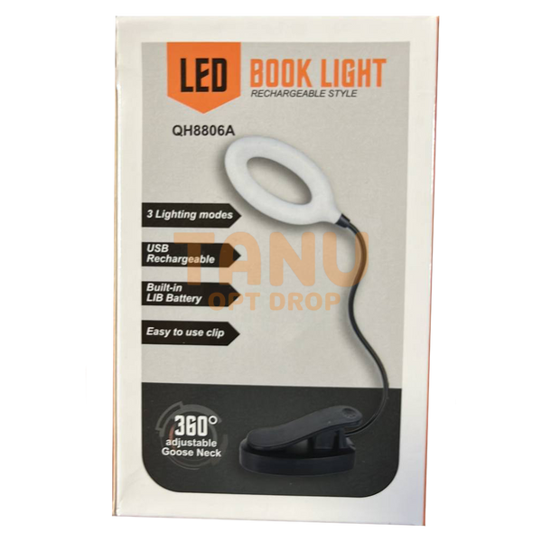 Аккумуляторная настольная лампа USB Book Light QH8806A, с прищепкой 01k09p115 фото
