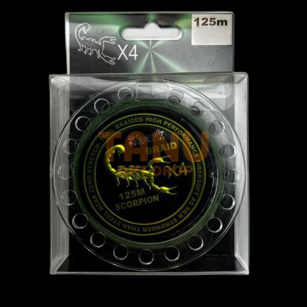 Леска четырехжильная Shark Braid Scorpion 125 м/0,2 мм/16,7 кг/Зеленый 02k04p283v6 фото