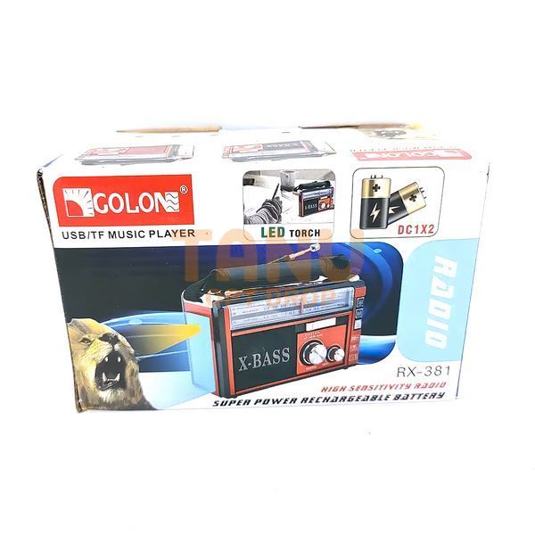 Радиоприемник USB/SD с фонариком аккумуляторный GOLON RX-381, Красный (211) 11k03p145 фото