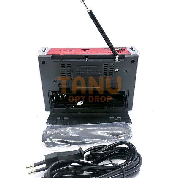 Радиоприемник USB/SD с фонариком аккумуляторный GOLON RX-381, Красный (211) 11k03p145 фото