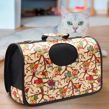 Сумка-переноска для животных, кошек и небольших собак White paws 32&times;22 см S Совы (626) 05k01p046v3 фото