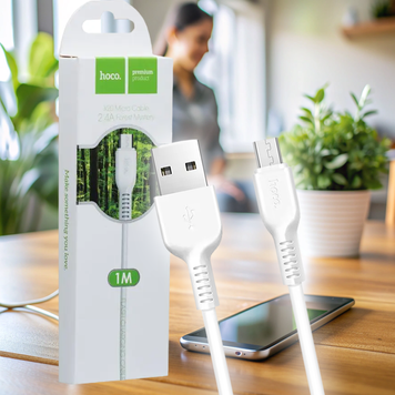 Кабель Hoco X20 USB - Micro USB 1м, Белый (206) 11k06p157v2 фото
