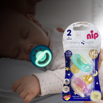 Кругла пустушка NIP Вишенька Ніч 91011, кільце світиться, від 6 місяців (TK) 03k17p131 фото