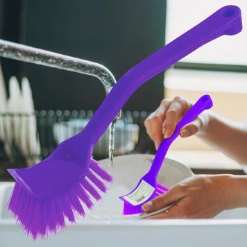 Щетка для мытья посуды, кастрюли пластиковая с ручкой 19см Фиолетовый (YAB) 01k02p476v2 фото