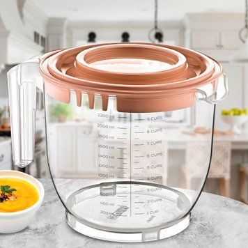 Мерная чаша со шкалой и крышкой для миксера Dunya Бежевая (DRK) 10k10p146v3 фото