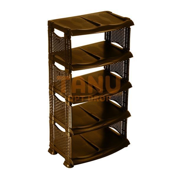 Полка для обуви R-plastic Ротанг 5-ти ярусная 48х31х85 см, Коричневая (DRK) 01k04p058 фото