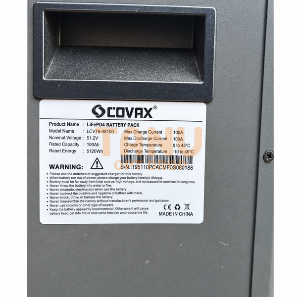 Аккумуляторная батарея Covax LCV19-48100 LiFePO4 51,2V 100Ah 5kWh (ISML) 11k12p401 фото