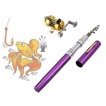 Складна міні вудка 97 см Fishing Rod In Pen Case фіолетова 02k04p010v4 фото