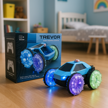 Дитяча іграшка трюкова машинка-всюдихід з пультом управління &ldquo;Trevor&rdquo; 2.4GHz (амфібія, трюкова) (AX) 03k11p016 фото