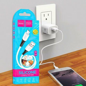 Кабель для зарядки HOCO X82 Micro silicone charging data cable 11k06p337 фото