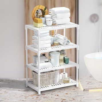 Пластиковый компактный органайзер для разных вещей на 4 полки ISR Storage rack Белый (2149) 01k04p233v2 фото