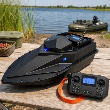 Кораблик на радиоуправлении для завоза прикормки и снастей 12000 mAh 12V ZV1 GPS Черный /КР 02k04p607 фото