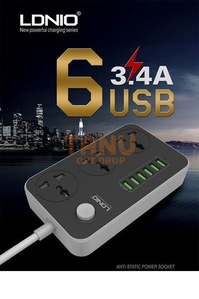 Сетевой удлинитель LDNIO 6USB/3.4A 11k06p032 фото