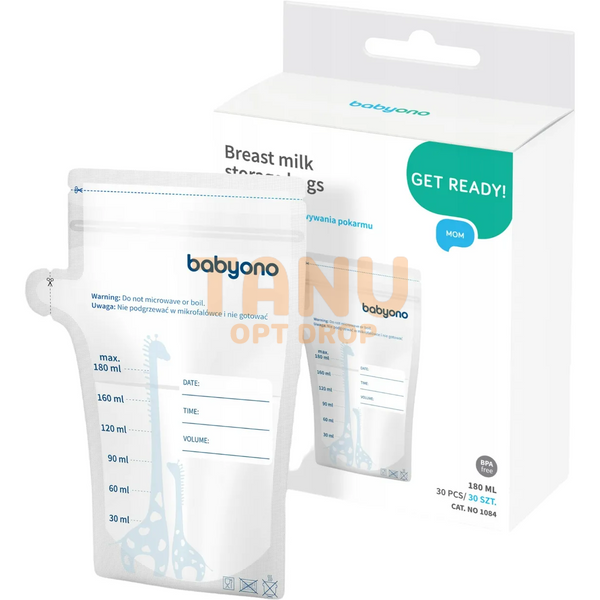 Пакети для зберігання грудного молока BabyOno 180мл 30 шт (1084) 03k17p448 фото