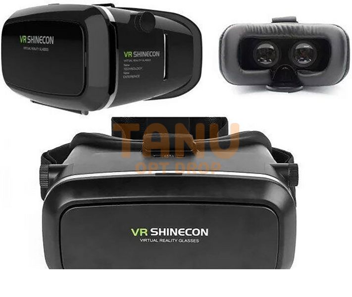 Окуляри віртуальної реальності SHINECON VR BOX Чорні 11k10p015 фото