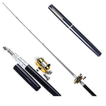 Складна міні вудка 97 см Fishing Rod In Pen Case чорна (237) 02k04p010 фото