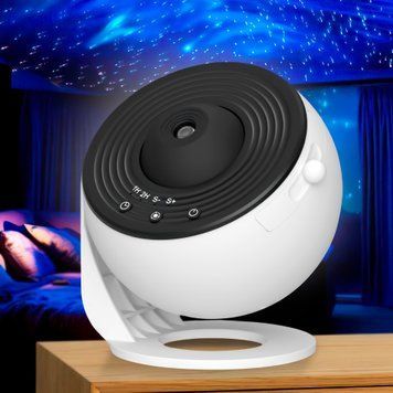Домашній проектор-планетарій зоряного неба Planetarium Galaxy 12 360&deg; Біло-чорний (HA-370) 01k09p331v3 фото