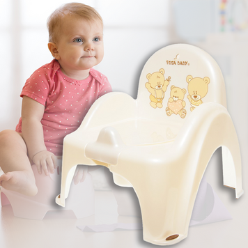 Горщик-стільчик &laquo;Ведмедики&raquo; MS-012-118, Tega Baby, пластик, біла перлина (SB) 03k20p042 фото