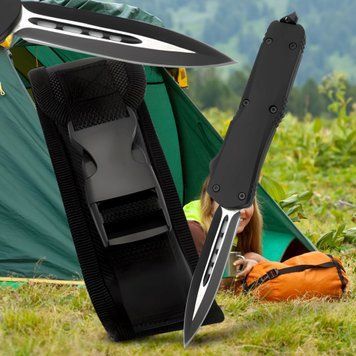 Кемпинговый выкидной нож с чехлом для хранения MicroTech №359 20 см 02k13p045 фото