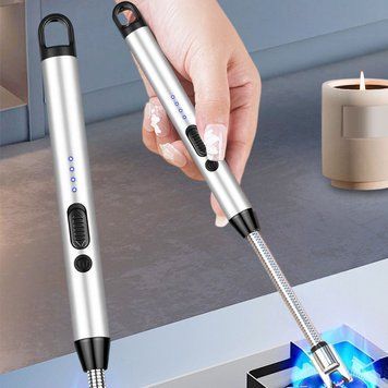 Импульсная USB зажигалка со встроенным аккумулятором для газовой плиты, духовки, розжига, Серый (ЖЯ) 10k12p238v5 фото