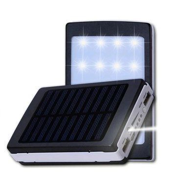 УМБ Power bank ViaKing 5000 mAh сонячна панель та LED-ліхтар Чорний (H-1) 11k12p004 фото