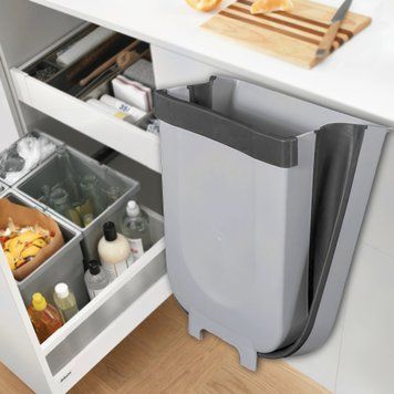 Відро для сміття Foldable Hanging Garbage Bin Сіре 10k10p013v1 фото