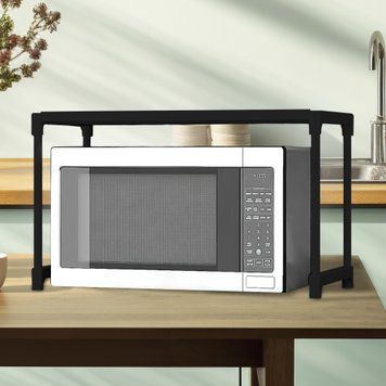 Настольная стальная полка органайзер для микроволновки MSSR Simple shelf Черный (2147) 01k04p231v1 фото