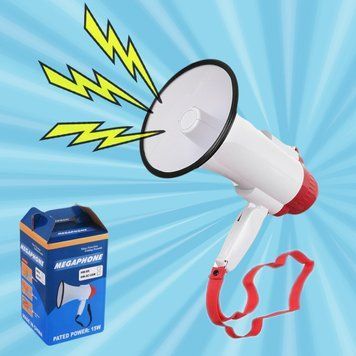 Рупор громкоговоритель Megaphone UKC HW-8C с функцией записи голоса Белый/Красный (211) 01k03p060 фото