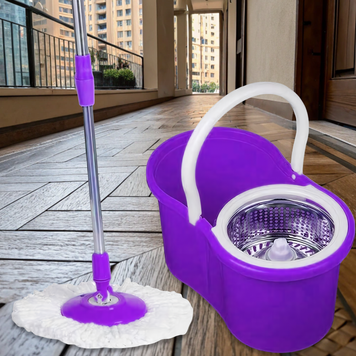 Швабра з відром та автоматичним віджимом Magic Mop Easy 360 на 8 літрів, Фіолетовий 01k02p373v4 фото