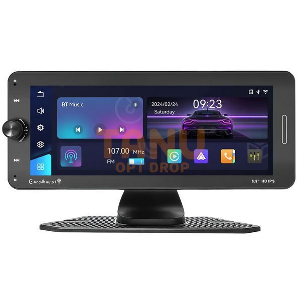 Мультімедіа монітор Сar Play Android Auto 6,9" сенсорний екран IPS, автомобільна стереосистема Bluetooth,FM-трансміттер (224) 04k05p034v3 фото