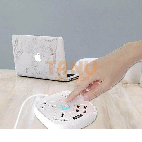 Подовжувач 3 SOCKET/4 USB SQUARE модель BKL-05 Білий 11k06p046 фото