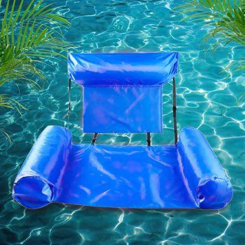 Надувне складне крісло матрац Inflatable Floating Bed Блакитний 02k01p059v4 фото