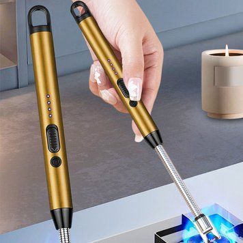 Импульсная USB зажигалка со встроенным аккумулятором для газовой плиты, духовки, розжига, Золотой (ЖЯ) 10k12p238v6 фото