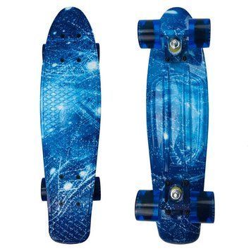 Пенни Борд Best Board 25, двухсторонний окрас, колёса PU светятся Голубой Лед 13k03p007v2 фото