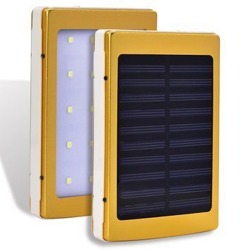 УМБ Power bank ViaKing 5000 mAh сонячна панель та LED-ліхтар Золотистий (H-1) 11k12p004v2 фото