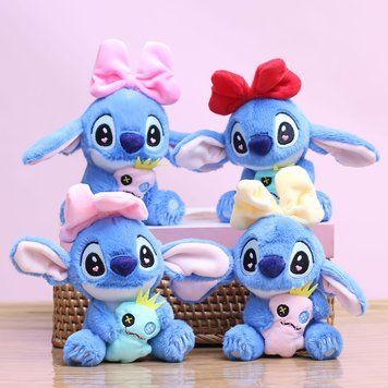 М&rsquo;яка плюшева іграшка-брелок Stitch з бантом 13 см 9439 (AX) 03k01p185 фото