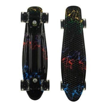 Пенни Борд Best Board 25, двухсторонний окрас, колёса PU светятся Молнии 13k03p007v8 фото