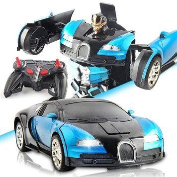 Машинка Трансформер Bugatti Car Robot Size 1:12 СИНЯ З ПУЛЬТОМ (212) 03k10p132 фото