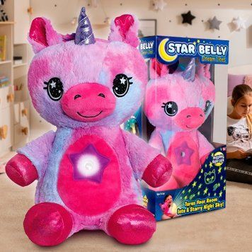 М'яка дитяча іграшка-нічник з проектором STAR BELLY "Єдиноріг" Рожевий (205) 03k01p018v1 фото