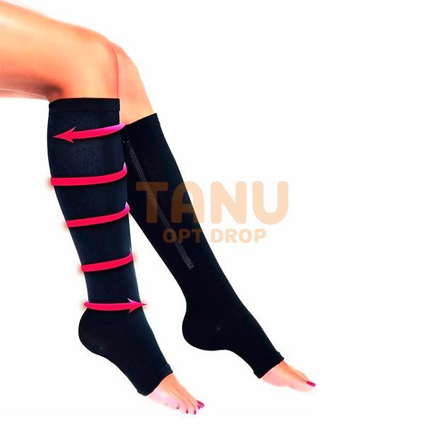 Компрессионные гольфы на молнии Zip Sox Черный р. S 06k03p061v1 фото