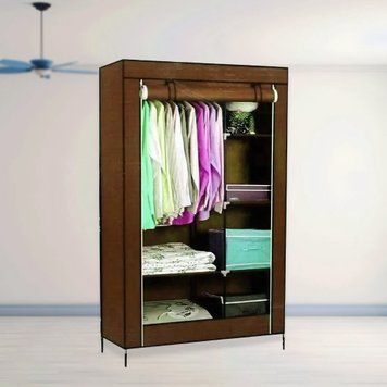 Складана каркасна тканинна шафа для одягу та взуття 105х45х175 Storage Wardrobe 98105/88105 Коричневий/N-17 01k04p165v6 фото