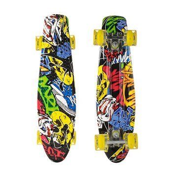 Пенни Борд Best Board 25, двухсторонний окрас, колёса PU светятся Граффити 13k03p007v7 фото