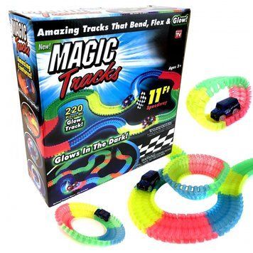 Magic Tracks гнущий світиться трек 220 деталей, Гоночний трек іграшка, конструктор - подарунок для дітей 03k10p143 фото