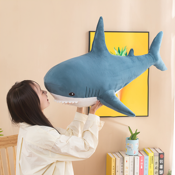 Дитяча м'яка плюшева антистрес іграшка-подушка обіймашка Shark Doll "Акула" 80 см (237) 03k01p028v2 фото