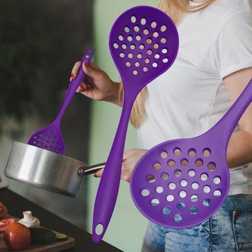 Кухонная пластиковая шумовка с отверстием для подвешивания Kenaidi 40-230 C 10k03p272 фото
